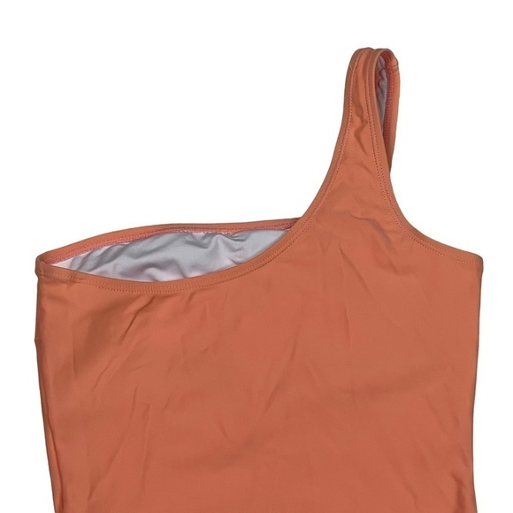 CUPSHE ONE SHOULDER AB31075M SALMON HIGH CUT ONE PIECE BATHING SWIMSUIT - Picture 7 of 16